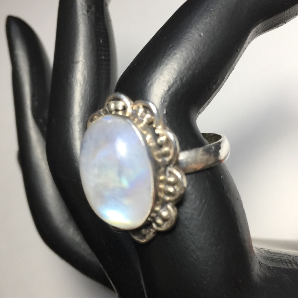 Moonstone & 925 Silver Ring - image 8